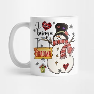 Grandma Gifts I Love Being A Grandma Snowman Matching Family Christmas Gifts Mug